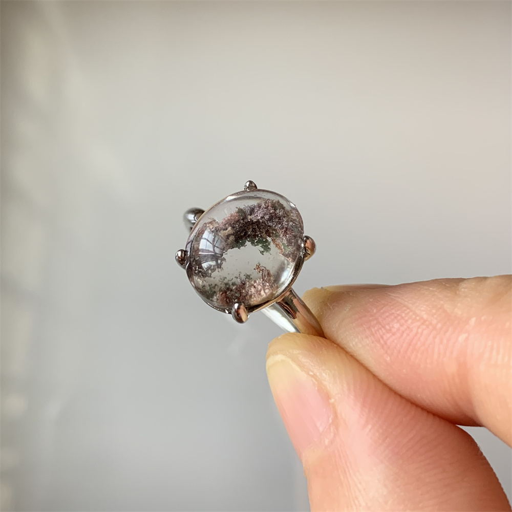 Smart Garden Diy - Natürlicher Lodolit-Quarz für Damen, Ringe, Gartenquarz,