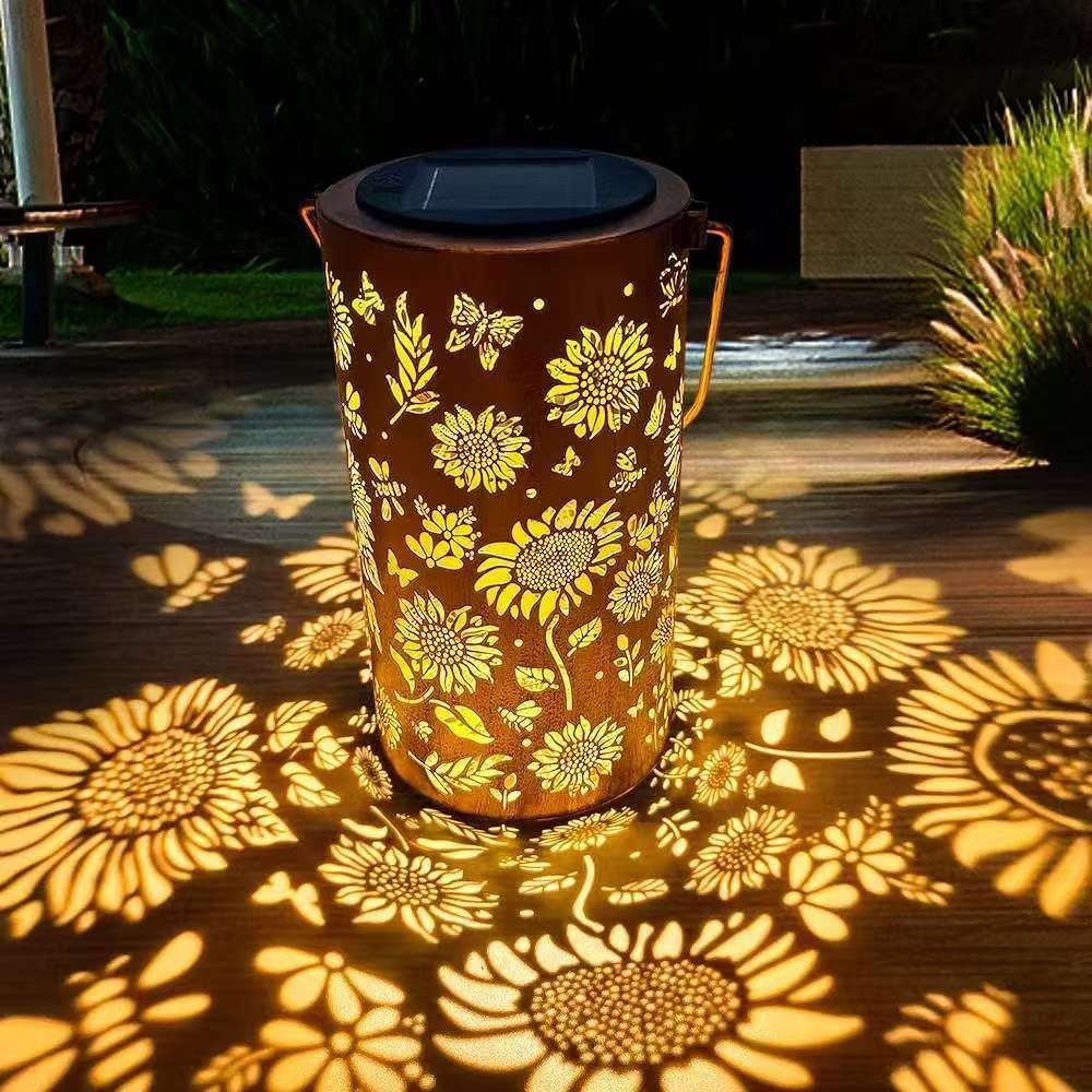Smart Zen Garden - Sonnenblumenlicht und Schattenlicht, wasserdichte Außenleuchte, solarbetrieben,