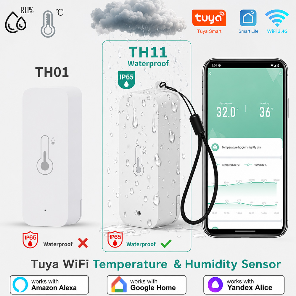 Smart Garden Arduino - IP65 Wasserdichter Tuya WiFi Außentemperatur- und