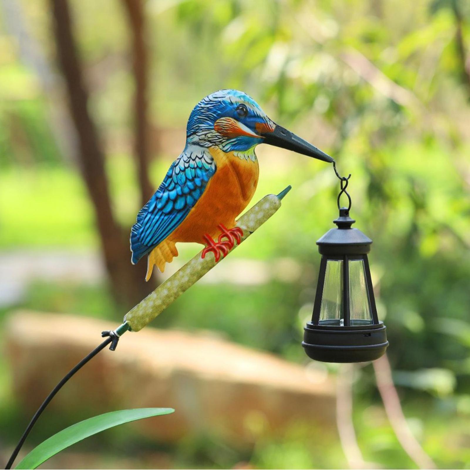 Smart Zen Garden - Solarbetriebene Eisvogel-Lichtfigur, Wasserdichte Gartenlaterne für Hof,