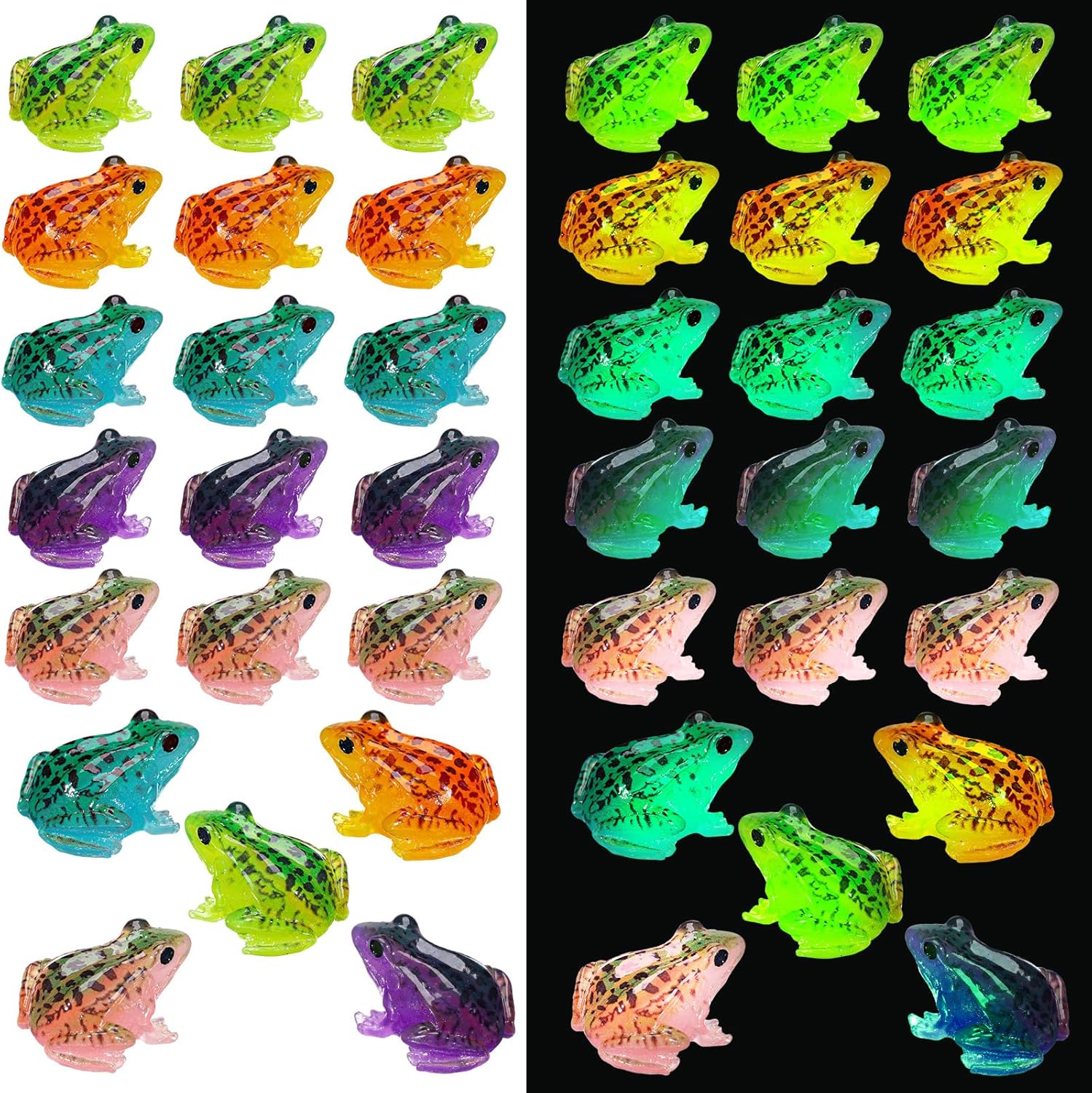 Smart Garden Mini - 50/20 Stück Miniatur-Froschfiguren, leuchtende Mini-Froschfiguren aus