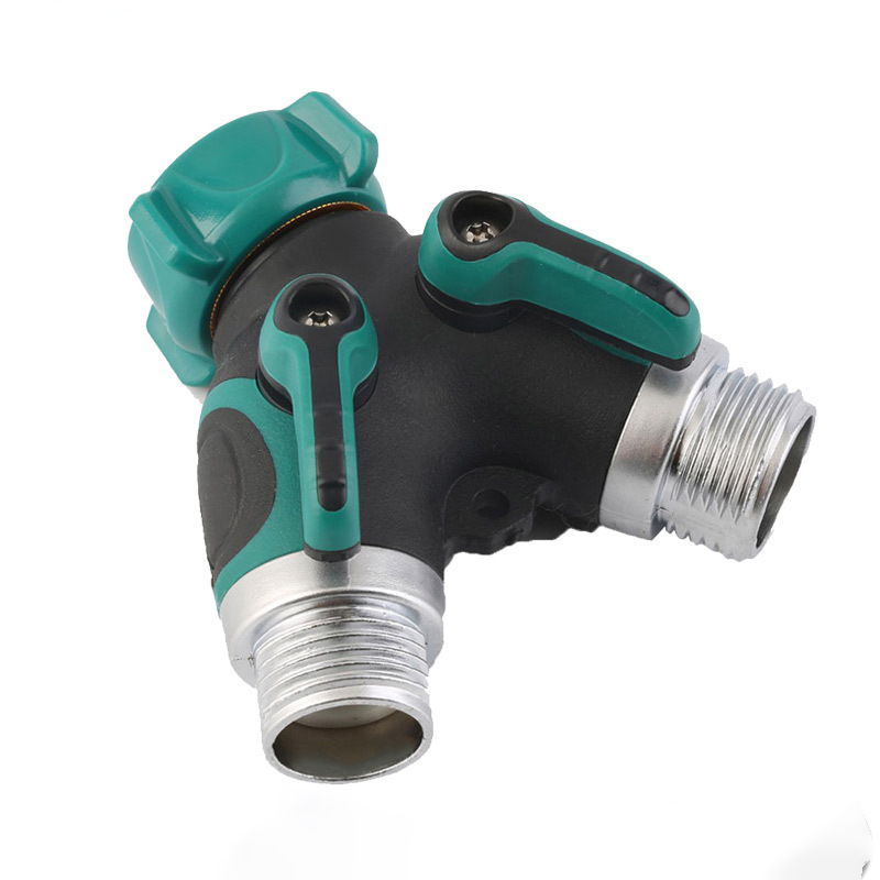 Smart Garden Hose Timer - Y-förmiger Umsteller mit Gummibeschichtung, Ein-Ein-Aus-Bewässerungsanschluss mit