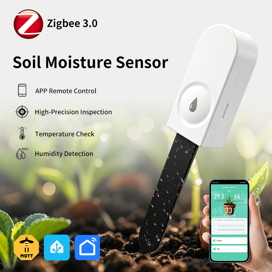 Smart Garden Moisture Sensor - Tuya Zigbee3.0 Bodenfeuchtigkeitssensor Temperatur- und Feuchtigkeitserkennung