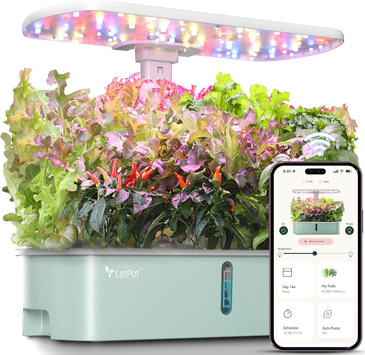 Smart Pod Garden - Intelligentes Indoor-Gartensystem für Hydrokultur mit App-WLAN-Steuerung,