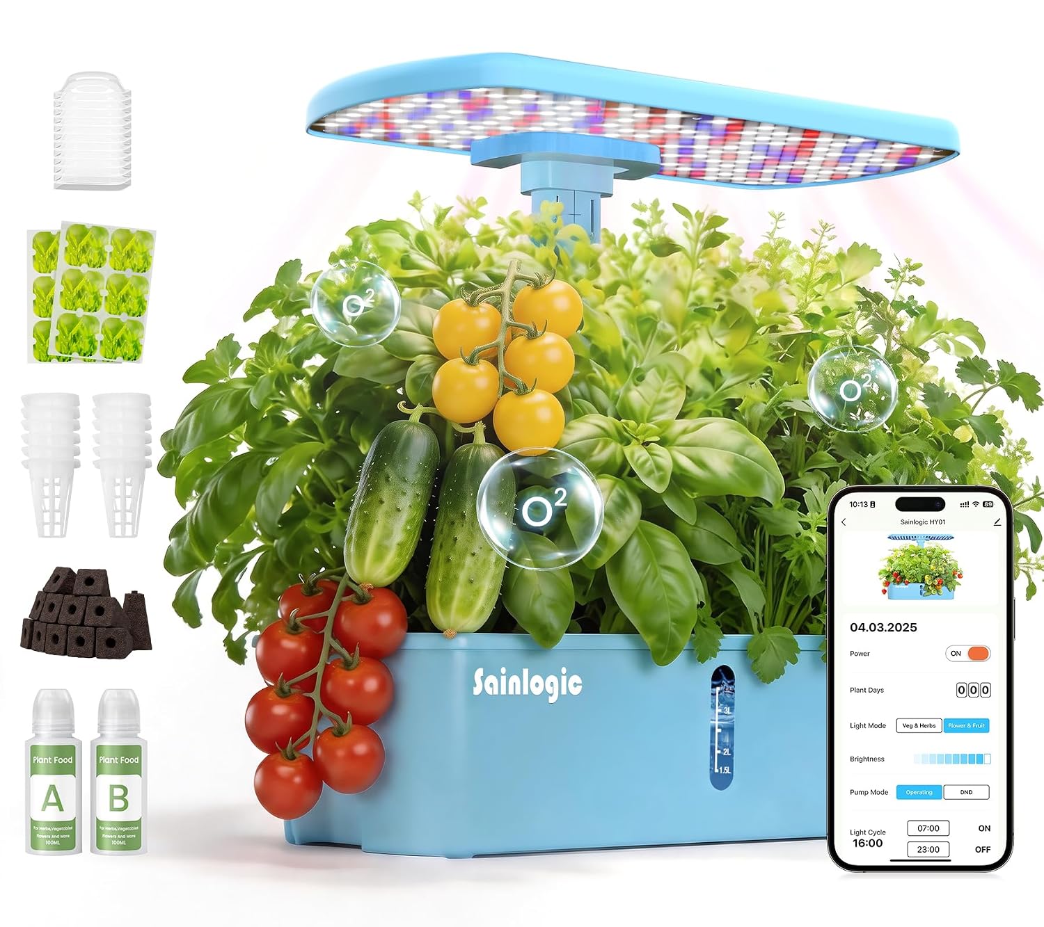 Smart Pod Garden - Intelligentes 12-Pods-Hydroponik-Anbausystem für den Innenbereich, 24W