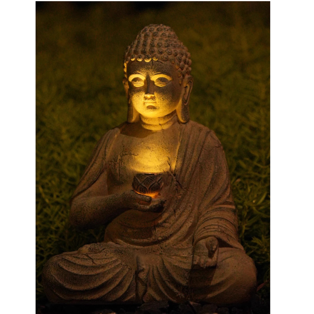 Harz Solar Buddha Statue Skulp – Smart Zen Garden Bewertung und Preis