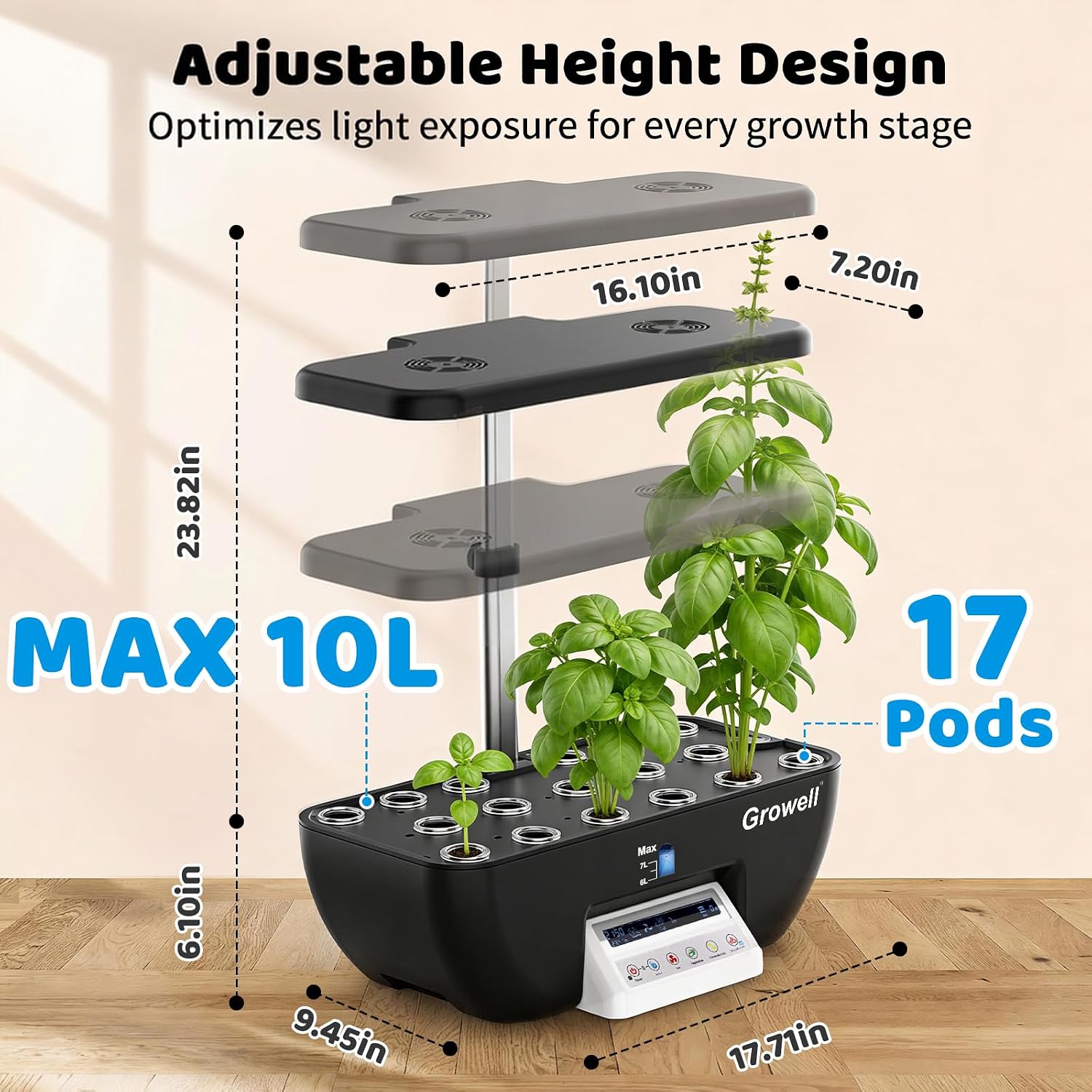 17-Pods Hydroponisches Anbausy – Smart Pod Garden Bewertung und Preis